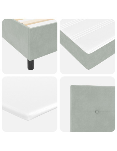 Letto a molle con materasso Grigio chiaro 200 x 200 cm Tessuto