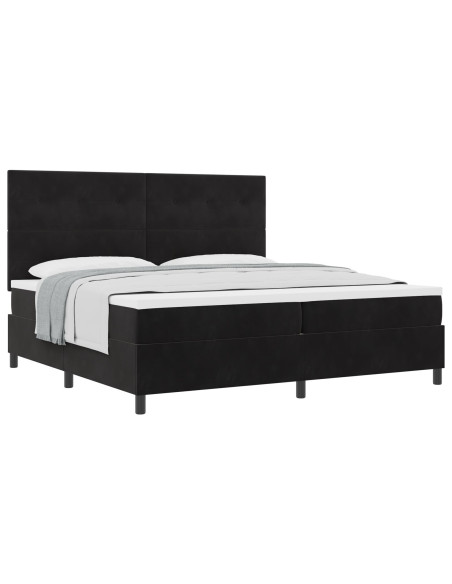 Letto a Molla con Materasso Nero 200x200 cm Velluto