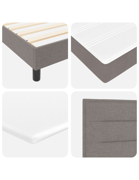 Letto a Box con Materasso Tortora 200x200 cm Tessuto