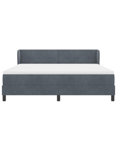 Letto a molle con materasso Grigio scuro 180 x 200 cm Velluto