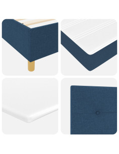 Letto con molle e materasso Grigio Scuro 90x190 cm Tessuto Blu 2