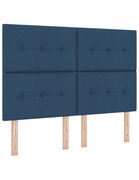 Letto a molla con materasso  Blu 140x190 cm Tessuto