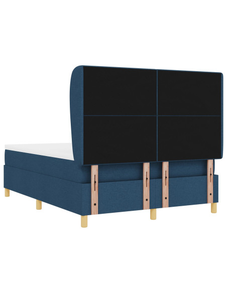 Letto a Molle con Materasso  - Blu, 160x200 cm, Tessuto