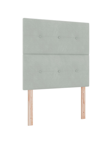 Letto a molle con testiera Grigio chiaro 200 x 90 cm Poliestere