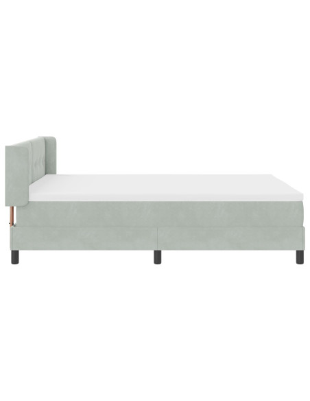 Rete a doghe con materasso Grigio chiaro 140x200 cm Velluto