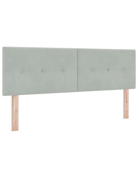 Rete a doghe con materasso Grigio chiaro 140x200 cm Velluto
