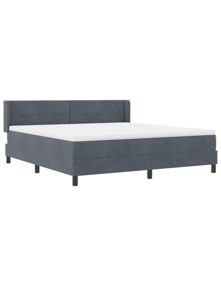 Letto a box con materasso Grigio Scuro 180x200 cm in Velluto