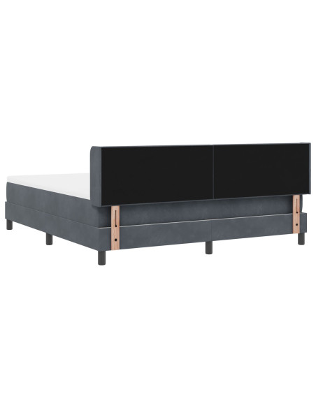 Letto a molle con testiera Grigio scuro 200 x 180 cm Poliestere