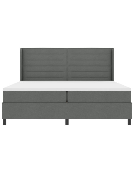 Letto Box Spring vitaXL con Materasso Grigio Scuro 200x200 cm in Tessuto