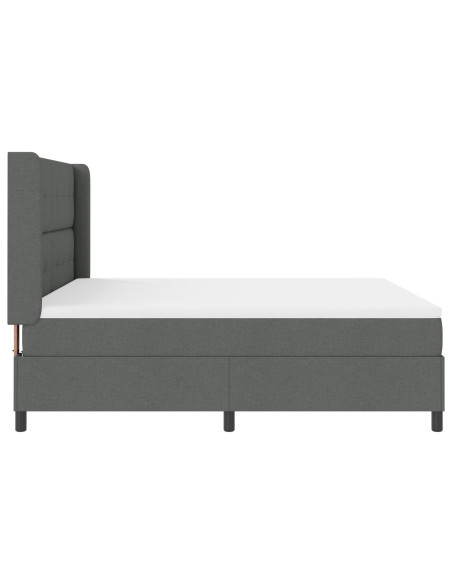 Letto con Rete a Molle e Materasso Grigio Scuro 180x200 cm Tessuto