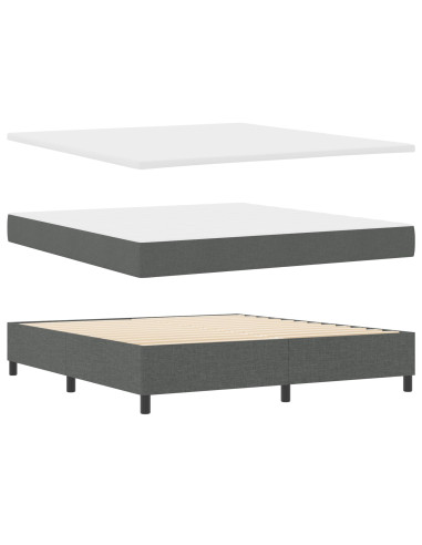 Letto a molle con materasso Grigio scuro 180 x 200 cm Tessuto
