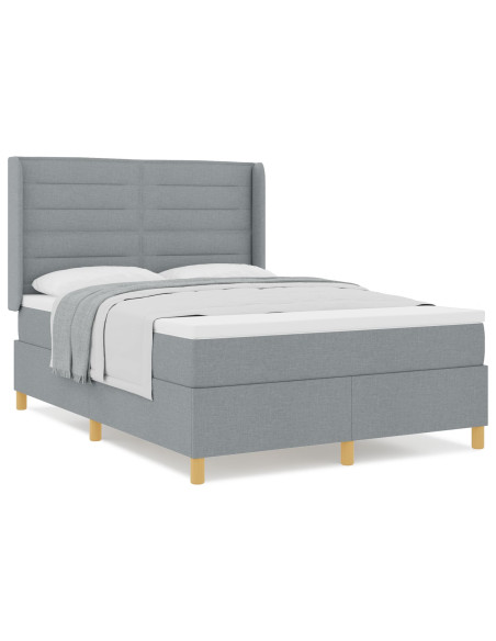 letto a contenitore  con materasso grigio chiaro 140x190 cm in tessuto