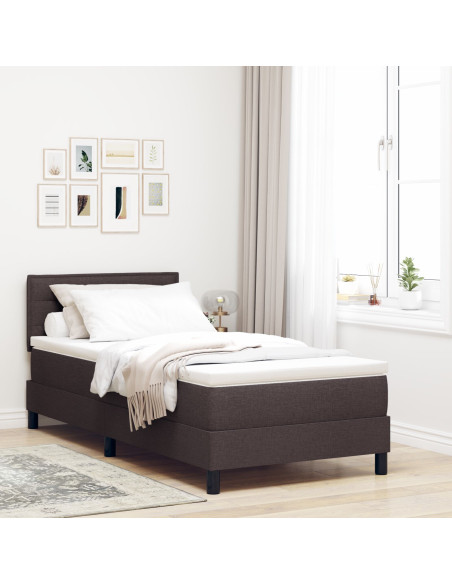 Struttura Letto  con Materasso Marrone Scuro Tessuto 90 x 200 cm
