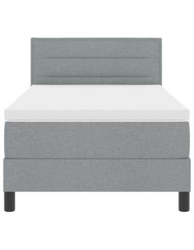 Letto a molle con materasso Grigio chiaro 100 x 200 cm Tessuto