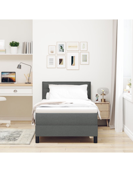 Struttura Letto  con Materasso Grigio Tessuto 100 x 200 cm