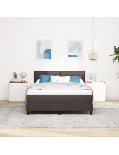 Letto a molle con materasso Marrone Scuro 160 x 200 cm Tessuto 2