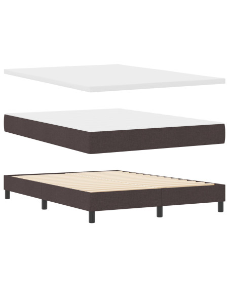 Letto a molle con materasso Marrone Scuro 160 x 200 cm Tessuto