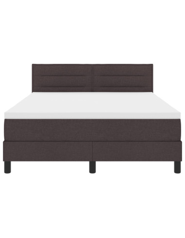 Letto a molle con materasso Marrone Scuro 160 x 200 cm Tessuto