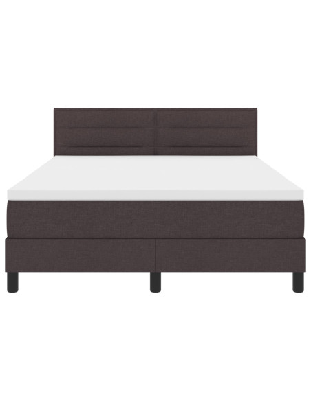 Letto a molle con materasso Marrone Scuro 160 x 200 cm Tessuto