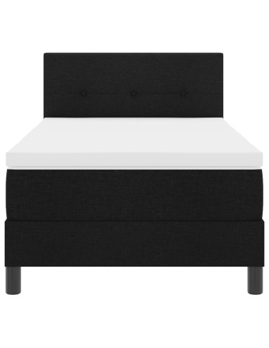 Letto a molle con materasso con led Nero 100 x 200 cm Tessuto