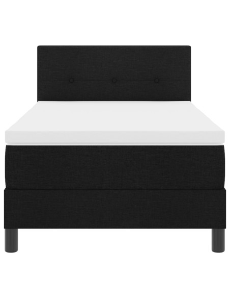 Letto a molle con materasso con led Nero 100 x 200 cm Tessuto