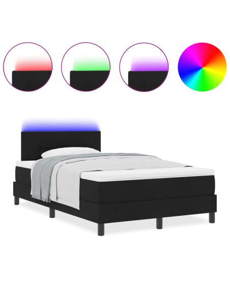 Struttura Letto  con Materasso Nero e Bianco Tessuto 120 x 200 cm