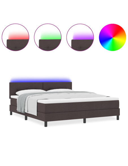 Struttura Letto  con Materasso Marrone Scuro Tessuto 180 x 200 cm