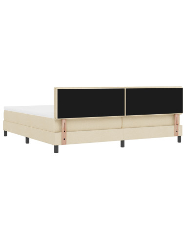 Letto a molle con materasso con led Crema 200 x 200 cm Tessuto