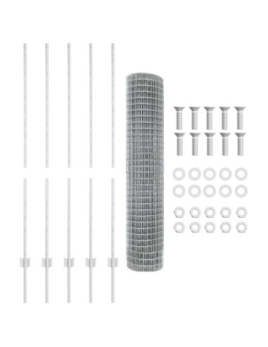 Recinzione con Posto Argento 1,4 x 10 m Acciaio