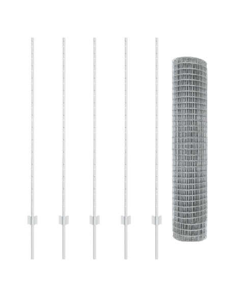 Set Recinzione Euro Set di 2 Acciaio zincato 10 x 1.4 m
