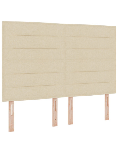 Letto Box Spring Crema Tessuto 140 x 190 cm Materasso