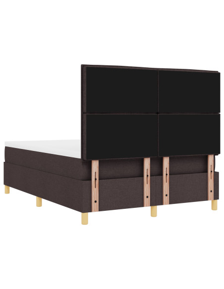 Letto a Box Spring Marrone Scuro Tessuto 160 x 200 cm Durevole