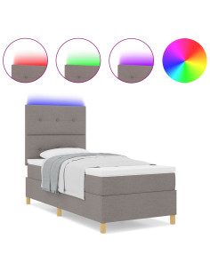 Letto a Sorgente LED con materasso Talpa 100 x 200 cm Tessuto 2