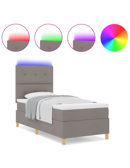 Letto a Sorgente LED con materasso Talpa 100 x 200 cm Tessuto