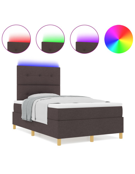 Struttura Letto con Materasso Marrone scuro Tessuto 120 x 200 cm