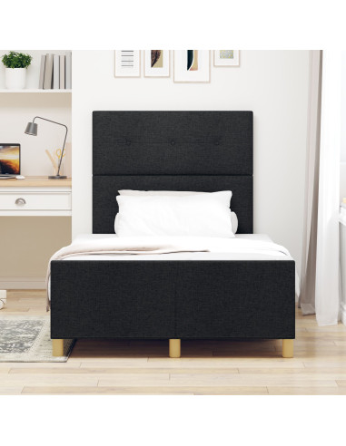 Struttura del letto con testiera Nero 120 x 200 cm Tessuto
