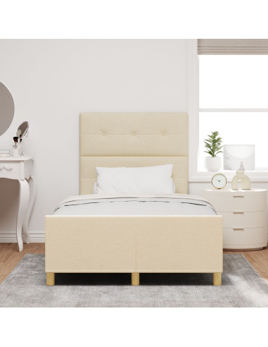 Struttura del letto con testiera Crema 120 x 200 cm Tessuto