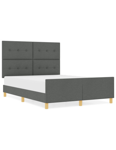 Struttura del letto Grigio scuro 140 x 190 cm Tessuto
