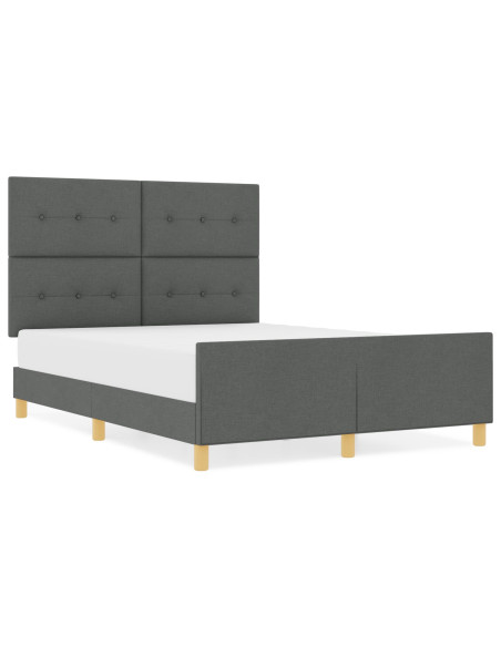 Letto Grigio Scuro 140x190 cm in Tessuto