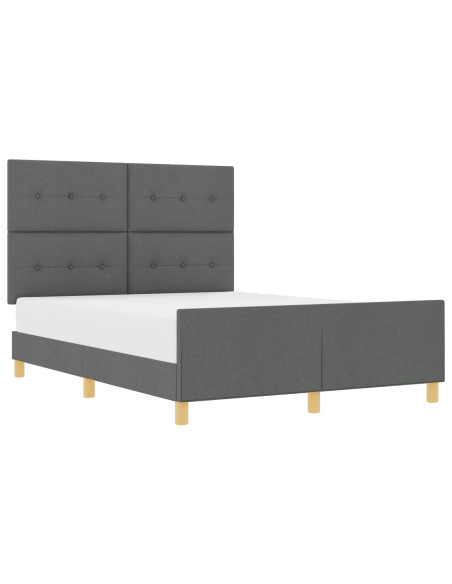 Letto Grigio Scuro 140x190 cm in Tessuto
