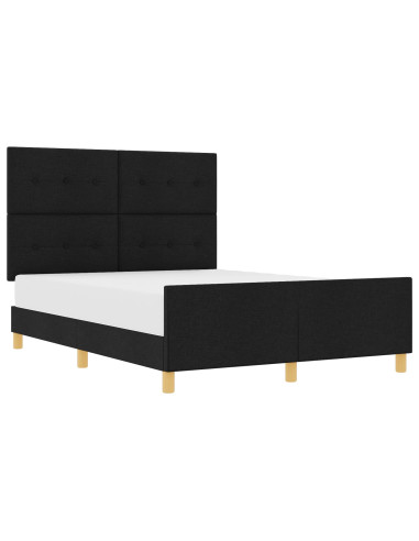 Struttura del letto con testiera Nero 140 x 190 cm Tessuto