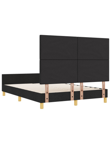 Struttura del letto con testiera Nero 140 x 190 cm Tessuto
