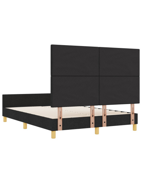 Letto Nero 140x190 cm in Tessuto