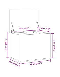 Scatola di Stoccaggio Legno vecchio 60 x 42 x 46 cm