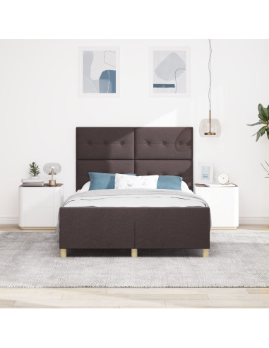 Struttura del letto Marrone scuro 140 x 190 cm Tessuto