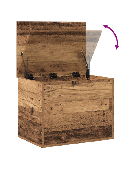 Cassa di stoccaggio  con coperchio in legno vecchio 60x42x46 cm in legno ingegnerizzato