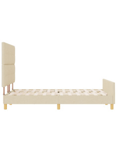 Struttura del letto con testiera Crema 140 x 190 cm Tessuto