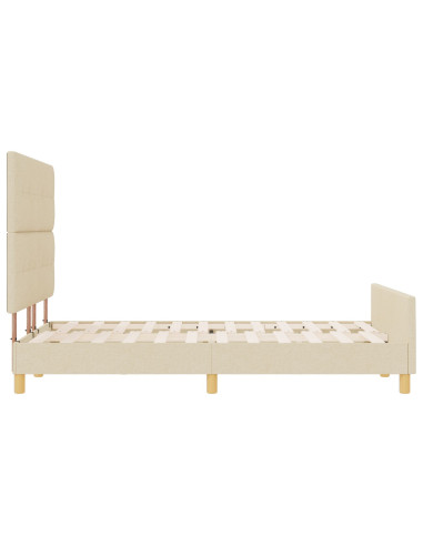 Struttura del letto con testiera Crema 140 x 190 cm Tessuto