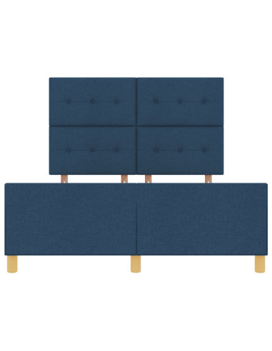 Struttura del letto con testiera Blu 140 x 190 cm Tessuto