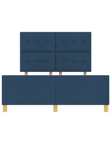 Struttura del letto con testiera Blu 140 x 190 cm Tessuto